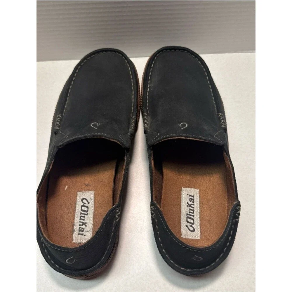 Pre-Owned Olukai Black 8 Loafer Men's Loafers - Upper Leather